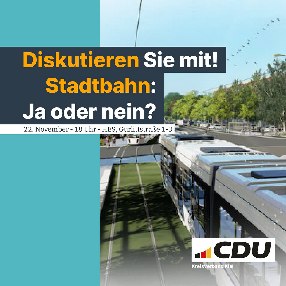 Diskutieren Sie mit:! Stadtbahn: Ja oder Nein, 22. November CDU Instagram