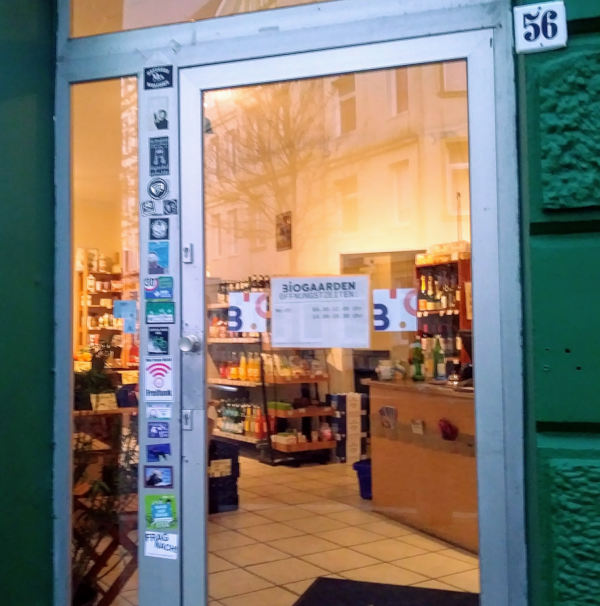 Eingangstür Bioladen (BioGaarden Kiel 2018)